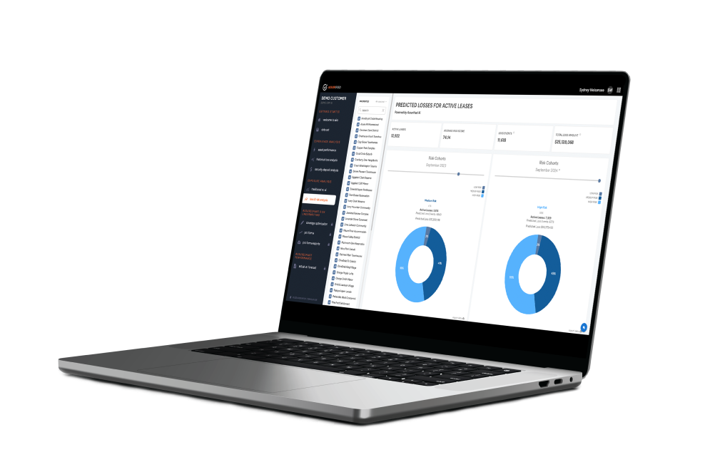 Laptop computer with chart graphics on screen